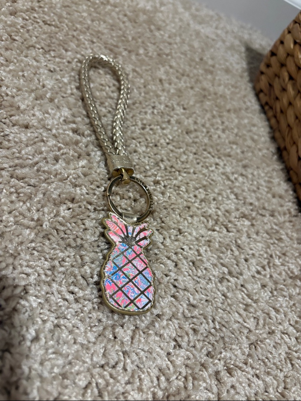 Pink Iridescent Pineapple Keychain